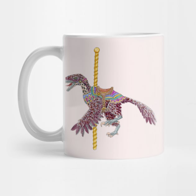 Carousel Dinosaur Feathered Raptor by paintedpansy